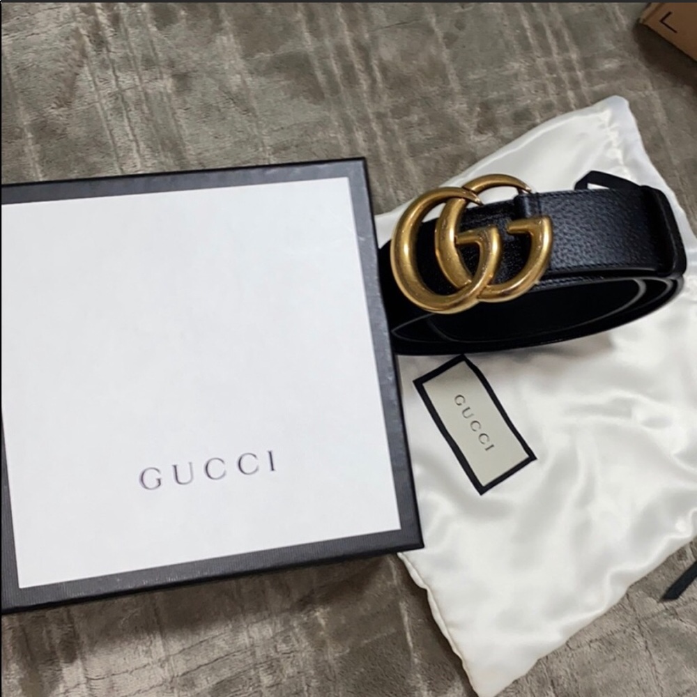 Sold Gucci double G leather Belt